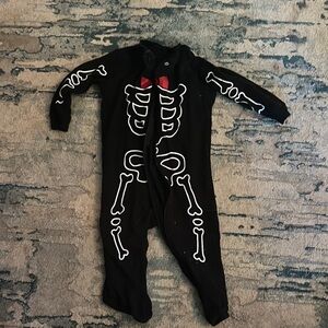Skeleton Print Black Kids One Piece